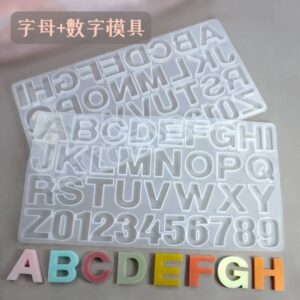 Moule silicone alphabet et chiffres pour résine époxy | Moule lettres majuscules pour porte-clés personnalisés